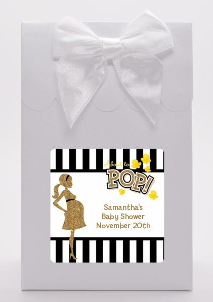 About To Pop Gold Glitter - Baby Shower Goodie Bags