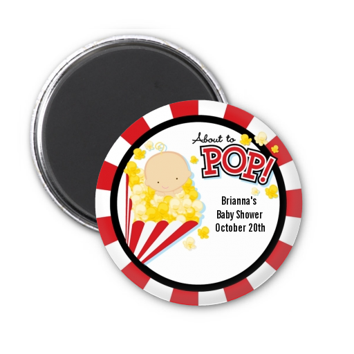 About To Pop - Personalized Baby Shower Magnet Favors