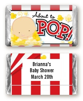 About To Pop - Personalized Baby Shower Mini Candy Bar Wrappers
