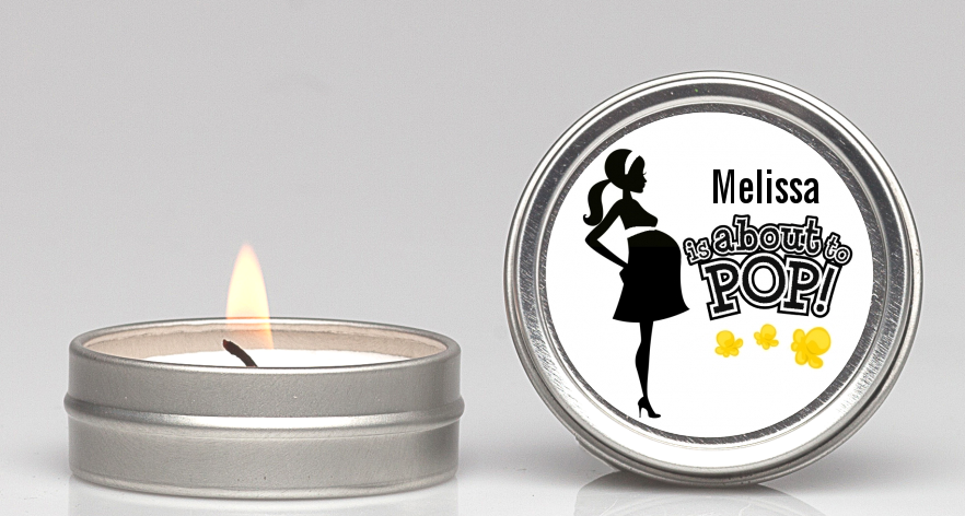 About to Pop Mommy Black - Baby Shower Candle Favors