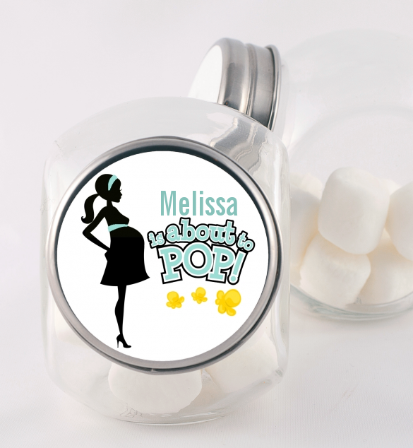 About To Pop Mommy - Personalized Baby Shower Candy Jar