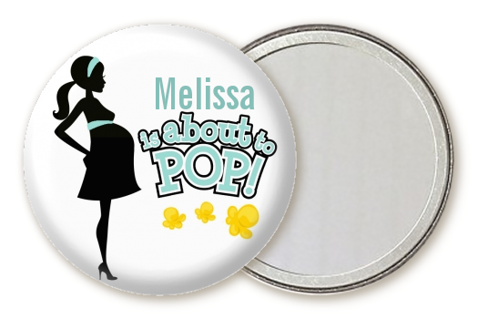 About To Pop Mommy - Personalized Baby Shower Pocket Mirror Favors