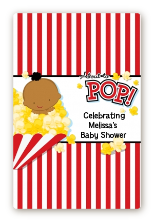 About To Pop - Custom Large Rectangle Baby Shower Sticker/Labels