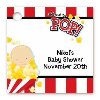 About To Pop - Personalized Baby Shower Card Stock Favor Tags