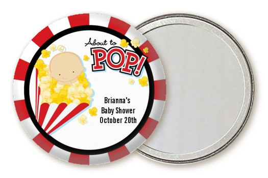 About To Pop - Personalized Baby Shower Pocket Mirror Favors