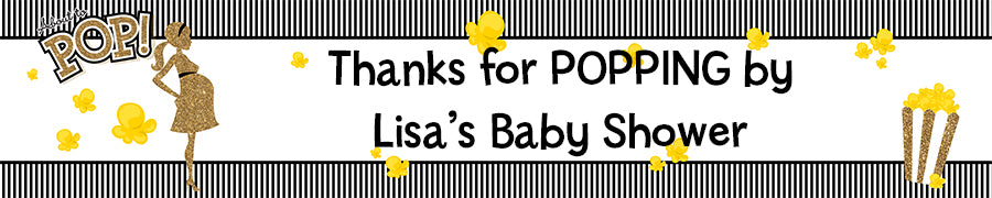About To Pop Gold Glitter - Personalized Baby Shower Banners