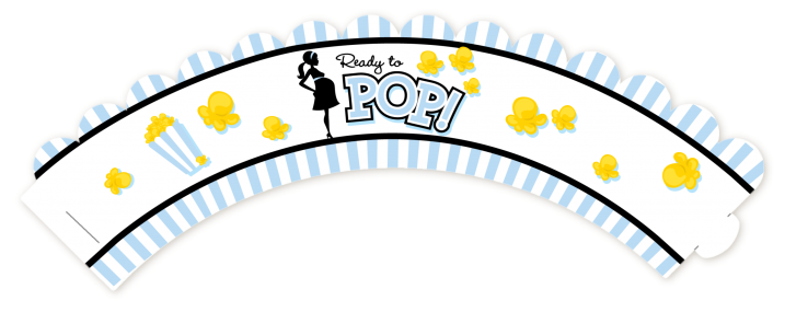 Ready To Pop Blue - Baby Shower Cupcake Wrappers