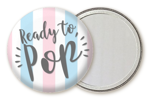 Ready To Pop Gender Reveal - Personalized Baby Shower Pocket Mirror Favors