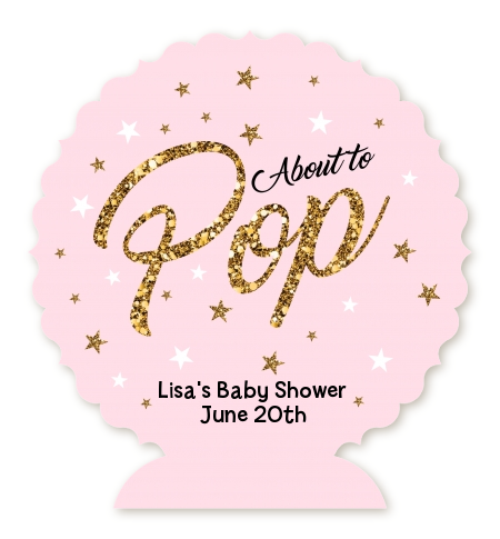 Ready To Pop Gold Glitter - Personalized Baby Shower Centerpiece Stand