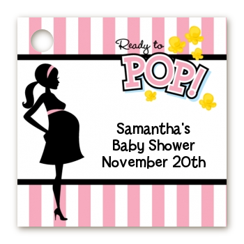 Ready To Pop Pink - Personalized Baby Shower Card Stock Favor Tags