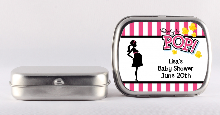 Ready To Pop Pink - Personalized Baby Shower Mint Tins