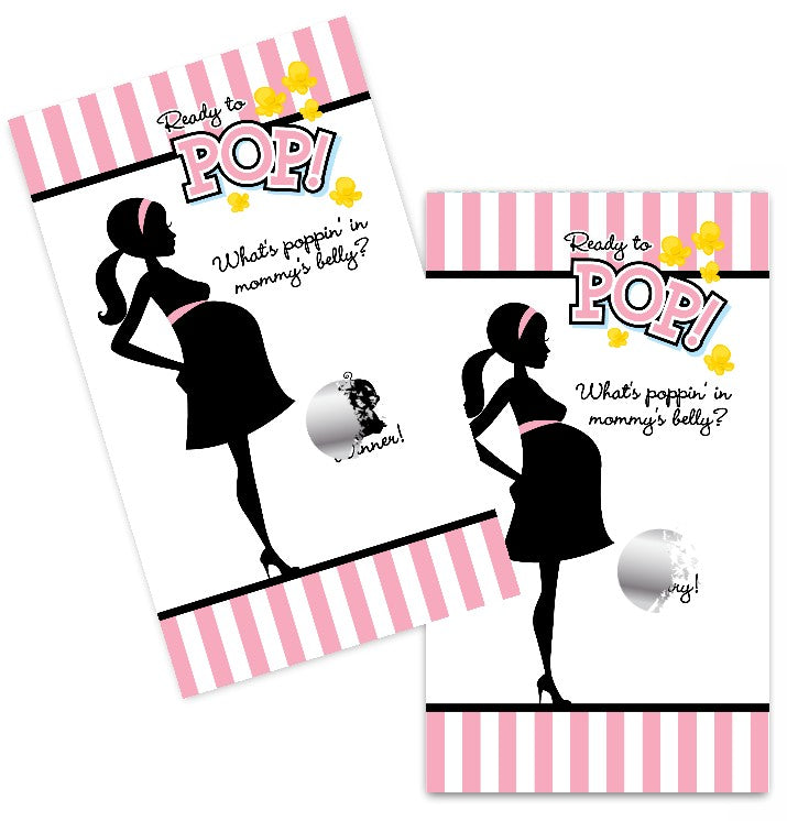 Ready To Pop Pink - Baby Shower Scratch Off Game Tickets