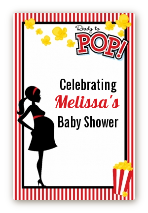 Ready To Pop - Custom Large Rectangle Baby Shower Sticker/Labels