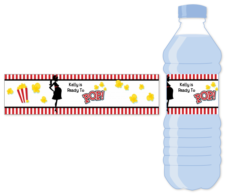 Ready To Pop - Personalized Baby Shower Water Bottle Labels