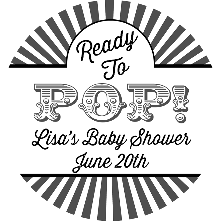 Ready To Pop Circus Theme Personalized Round Sticker Label