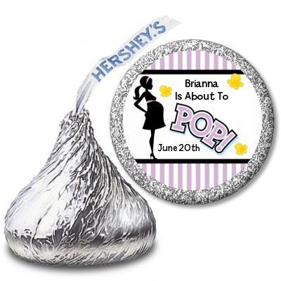 Ready To Pop® Purple Stripe Personalized Hershey Kiss Stickers