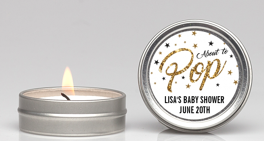 About To Pop Glitter - Baby Shower Candle Favors