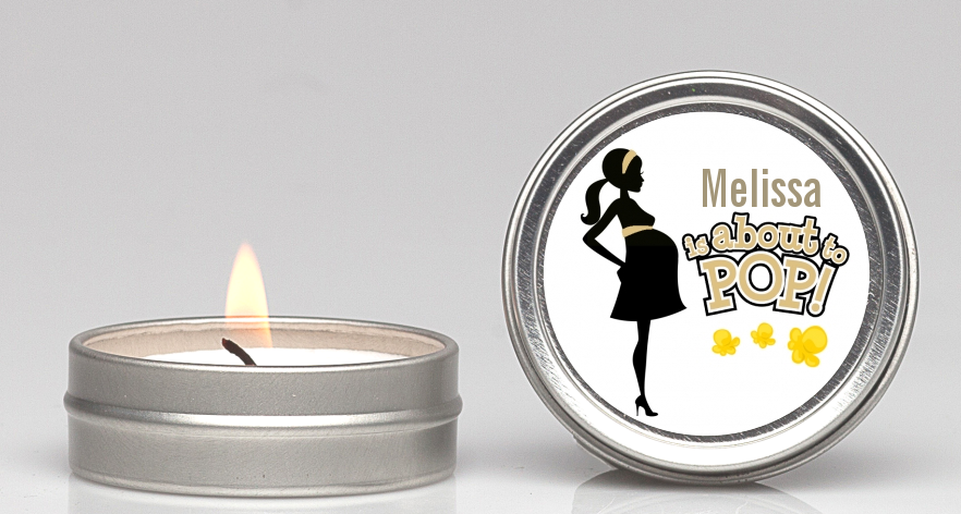 About To Pop Mommy Gold - Baby Shower Candle Favors