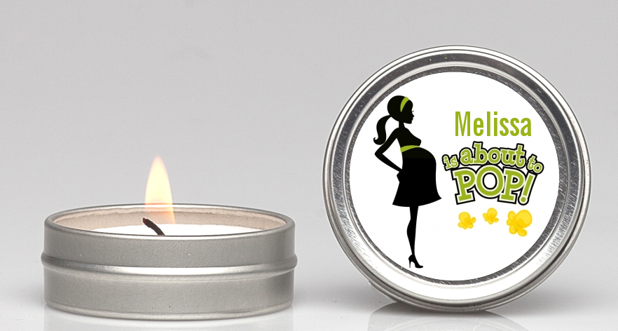 About To Pop Mommy Green - Baby Shower Candle Favors