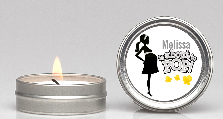 About To Pop Mommy Grey - Baby Shower Candle Favors