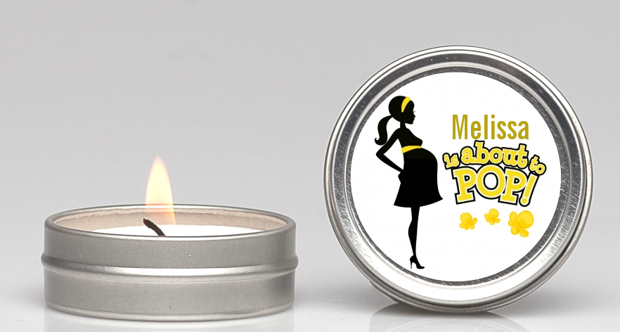 About to Pop Mommy Yellow - Baby Shower Candle Favors