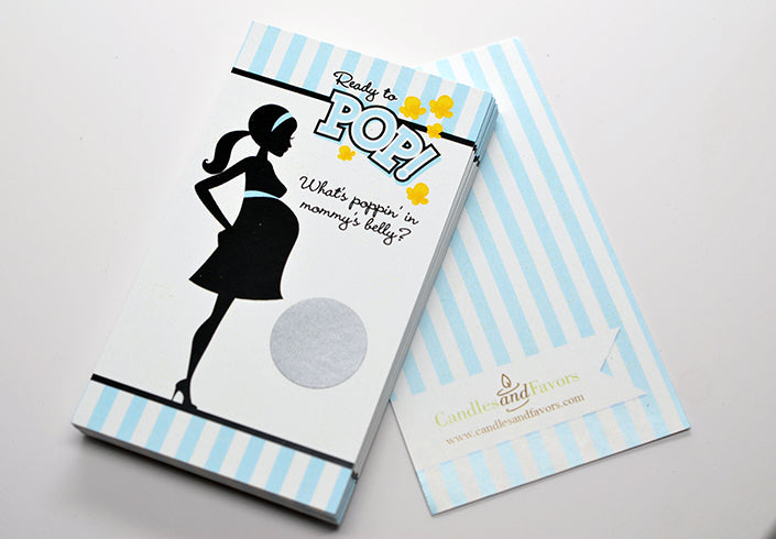 Ready To Pop Blue - Baby Shower Scratch Off Game Tickets