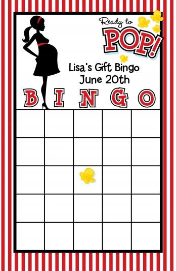 Ready To Pop - Baby Shower Gift Bingo Game Card