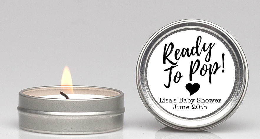 Ready To Pop Black and White - Baby Shower Candle Favors