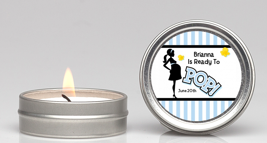 Ready To Pop Blue - Baby Shower Candle Favors