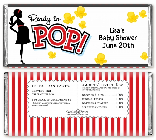 Ready To Pop - Personalized Baby Shower Candy Bar Wrappers