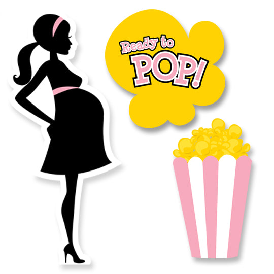 Ready To Pop Pink - Baby Shower Printed Shaped Cut-Outs