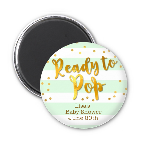 Ready To Pop Gold - Personalized Baby Shower Magnet Favors