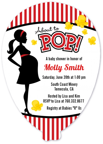 Ready To Pop - Baby Shower Shaped Invitations