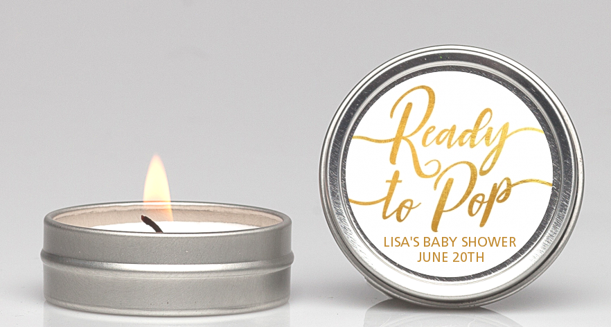 Ready To Pop Metallic - Baby Shower Candle Favors