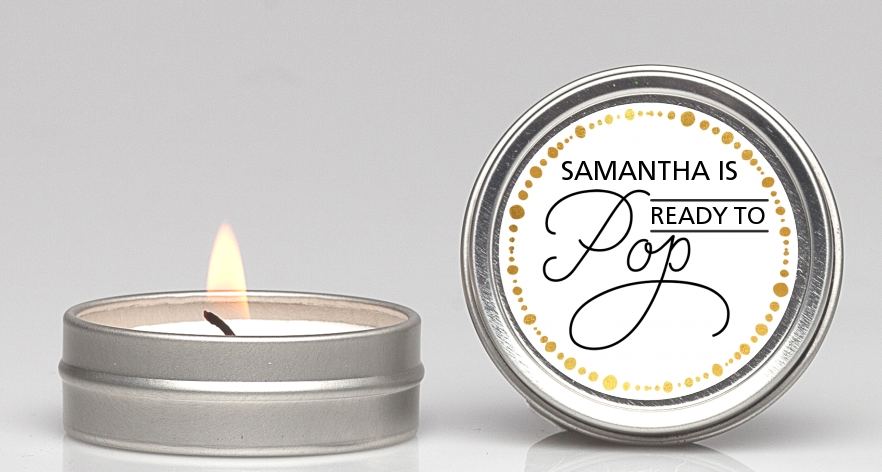 Ready To Pop Metallic Dots - Baby Shower Candle Favors