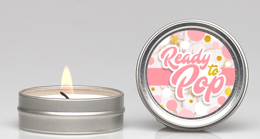 Ready To Pop Pink Gold - Baby Shower Candle Favors
