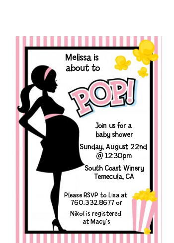 Ready To Pop Pink - Baby Shower Petite Invitations