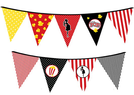 Ready To Pop - Baby Shower Themed Pennant Set