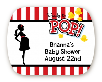 Ready To Pop - Personalized Baby Shower Rounded Corner Stickers