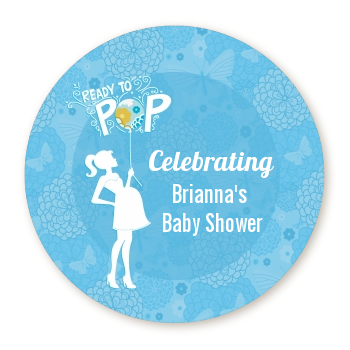 She's Ready To Pop Blue - Personalized Baby Shower Table Confetti