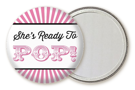 She's Ready To Pop - Personalized Baby Shower Pocket Mirror Favors