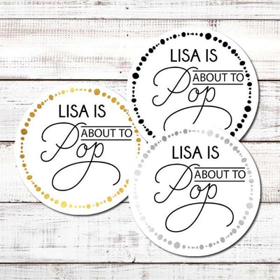 Ready To Pop® Metallic Dots Personalized Round Sticker Label