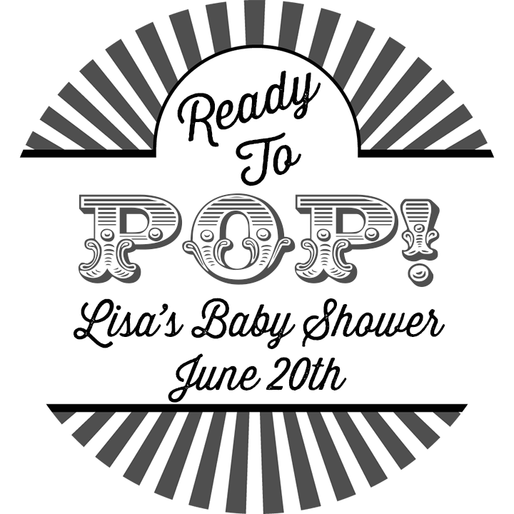 Ready To Pop® Circus Theme Personalized Round Sticker Label