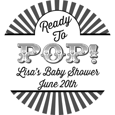 Ready To Pop® Circus Theme Personalized Round Sticker Label