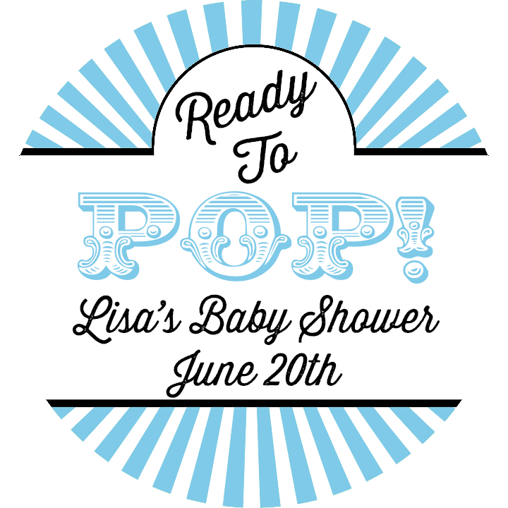Ready To Pop® Circus Theme Personalized Round Sticker Label