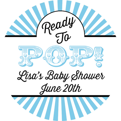 Ready To Pop® Circus Theme Personalized Round Sticker Label