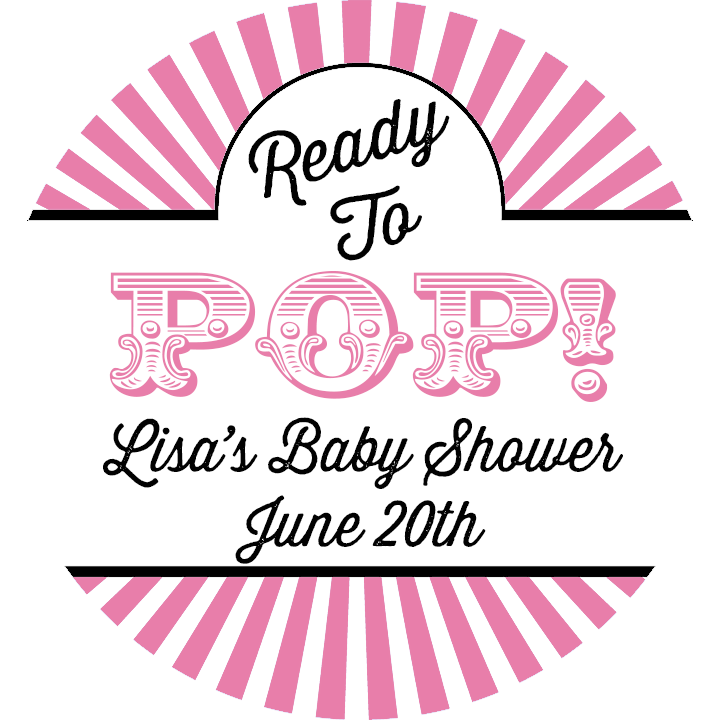 Ready To Pop® Circus Theme Personalized Round Sticker Label