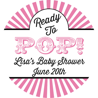 Ready To Pop® Circus Theme Personalized Round Sticker Label