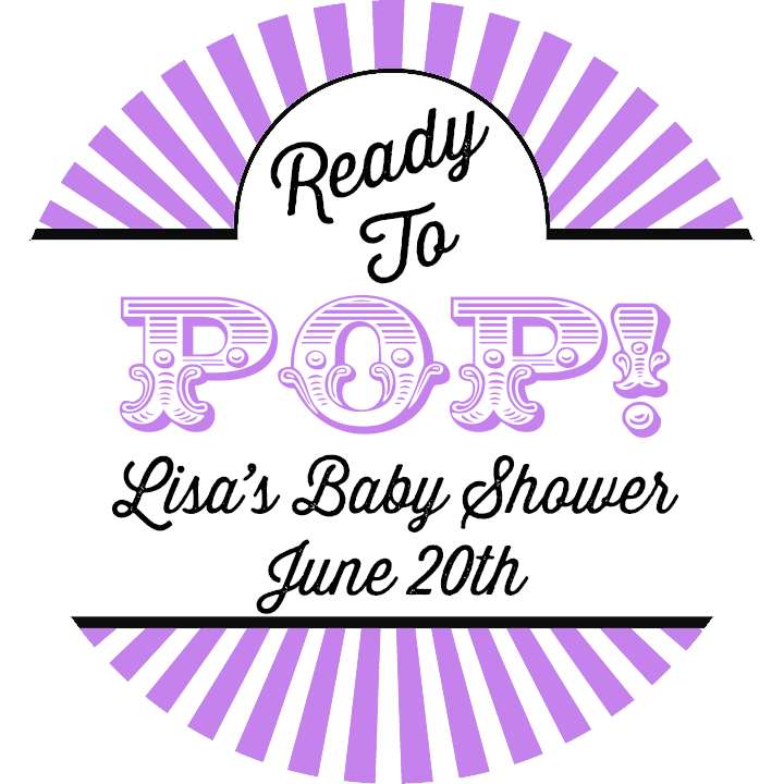 Ready To Pop® Circus Theme Personalized Round Sticker Label