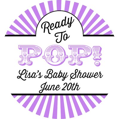 Ready To Pop® Circus Theme Personalized Round Sticker Label